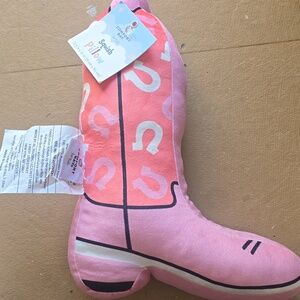 Comfort Bay Pink and Coral Squish Pillow - Cowgirl Boot